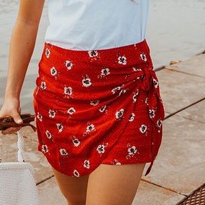 Sezane wrap mini skirt